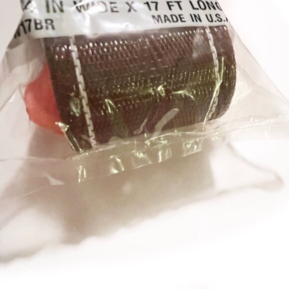 FROST KING Lawn Furniture Webbing 2 1/4"x 17 ft PW17BR BROWN with White Stripes - Picture 2 of 4